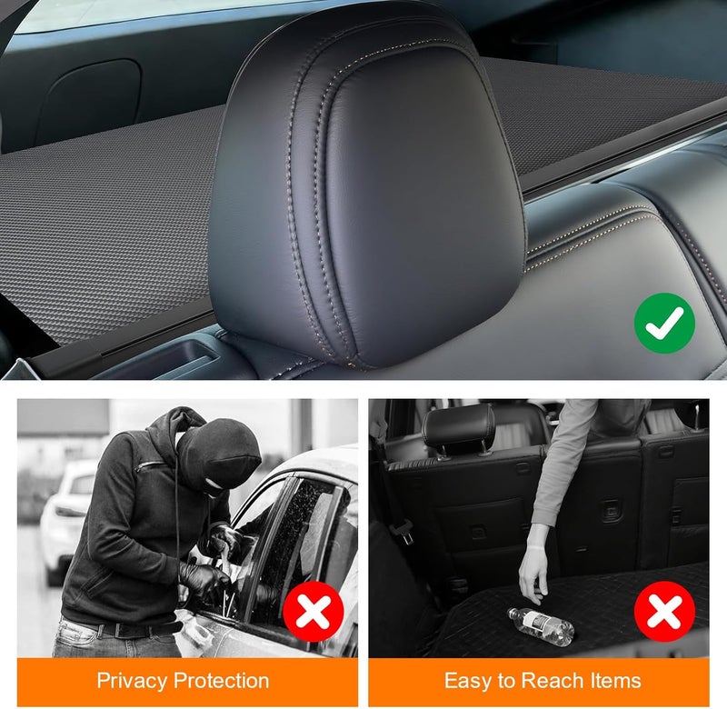 BIGACOVER Cargo Cover for Volkswagen VW Atlas Cross Sport 2020-2025 Accessories Black Retractable Rear Trunk Security Cover Shield Shade Privacy Screen Car Trunk Luggage Cargo Security Shade Shield - Image 4